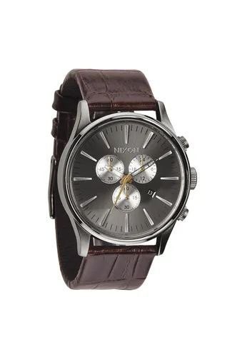 A405-1887 - Nixon Sentry Chrono Leather Brown Gator