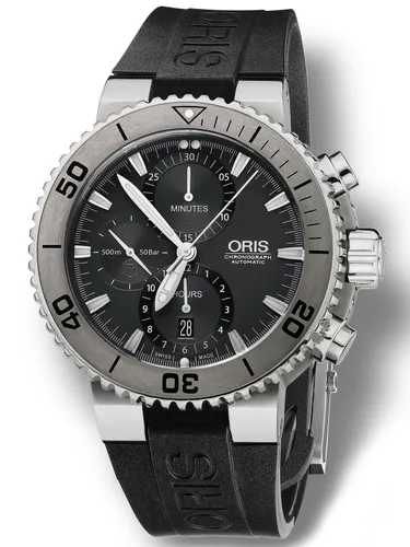 Oris 674.7655.72.53R Diving Aquis Titan Chronograph Kol Saati