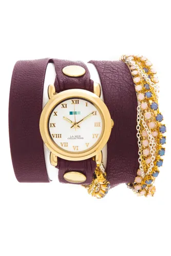 La Mer Collection Crystal Plum Eggplant Wrap Saat