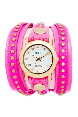 La Mer Collection Neon Pembe Circle Saat