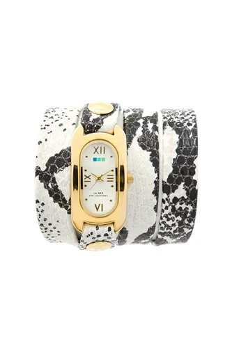 La Mer Collection White Black Snake Print Saat